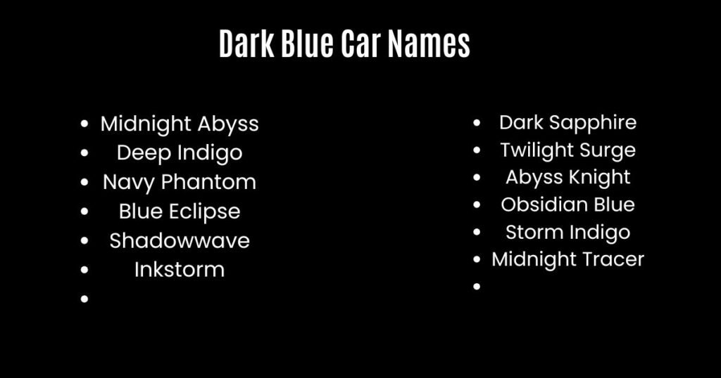 Dark Blue Car Names