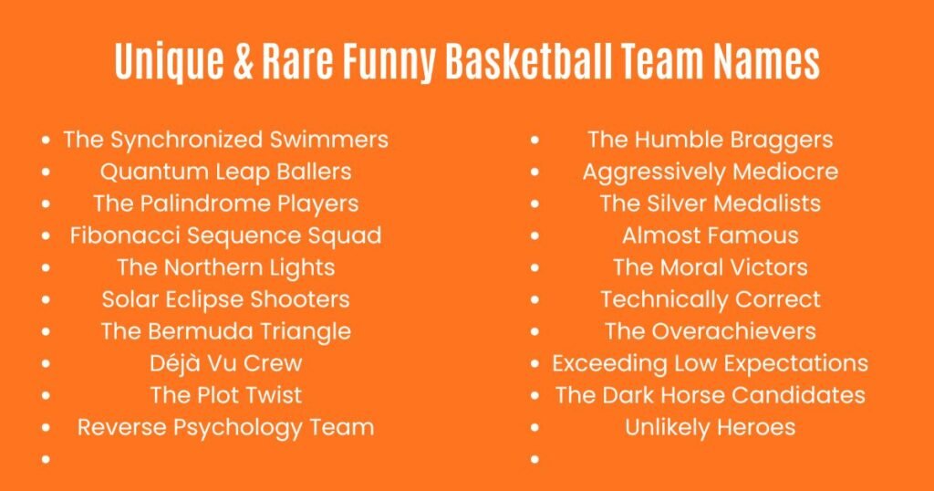 Unique & Rare Funny Basketball Team Names