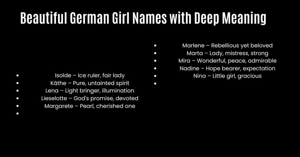 Beautiful German Girl Names with Deep Meaning