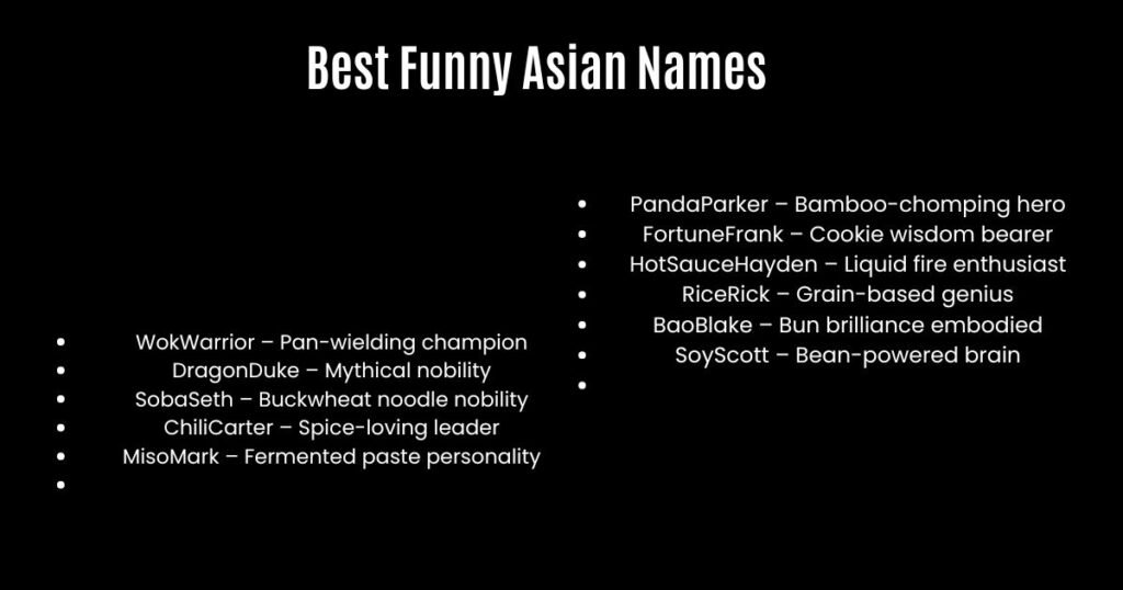Best Funny Asian Names