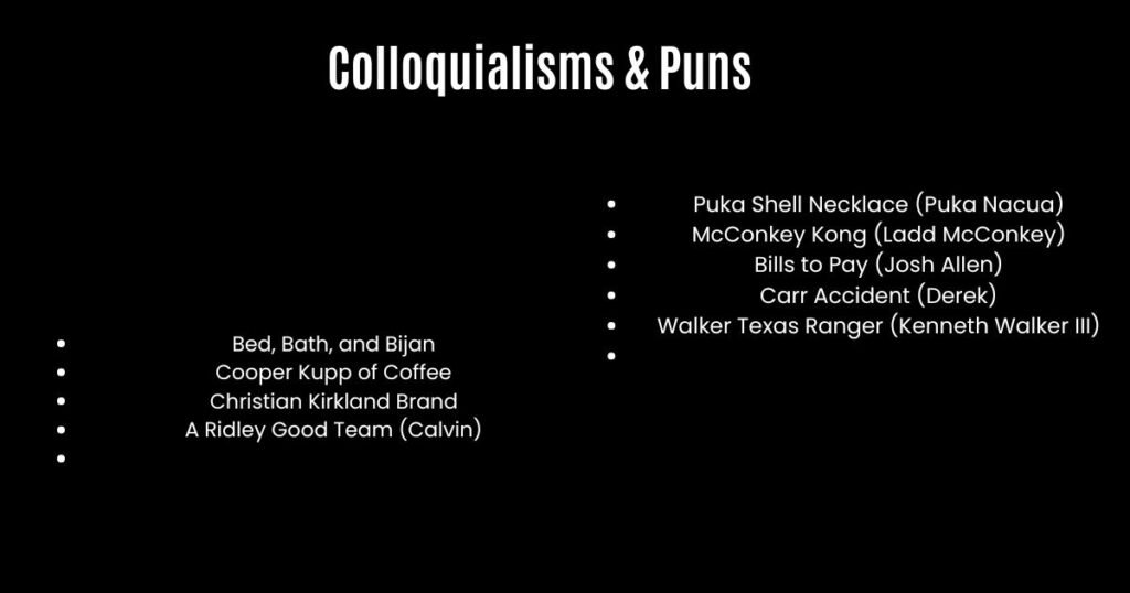 Colloquialisms & Puns