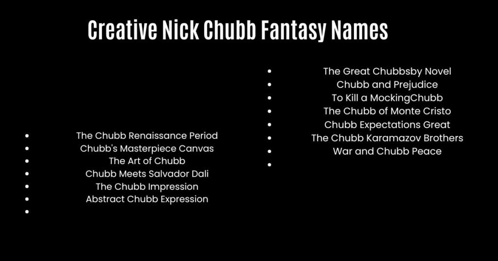 Creative Nick Chubb Fantasy Names