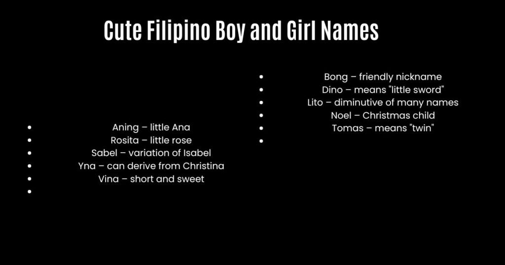 Cute Filipino Boy and Girl Names