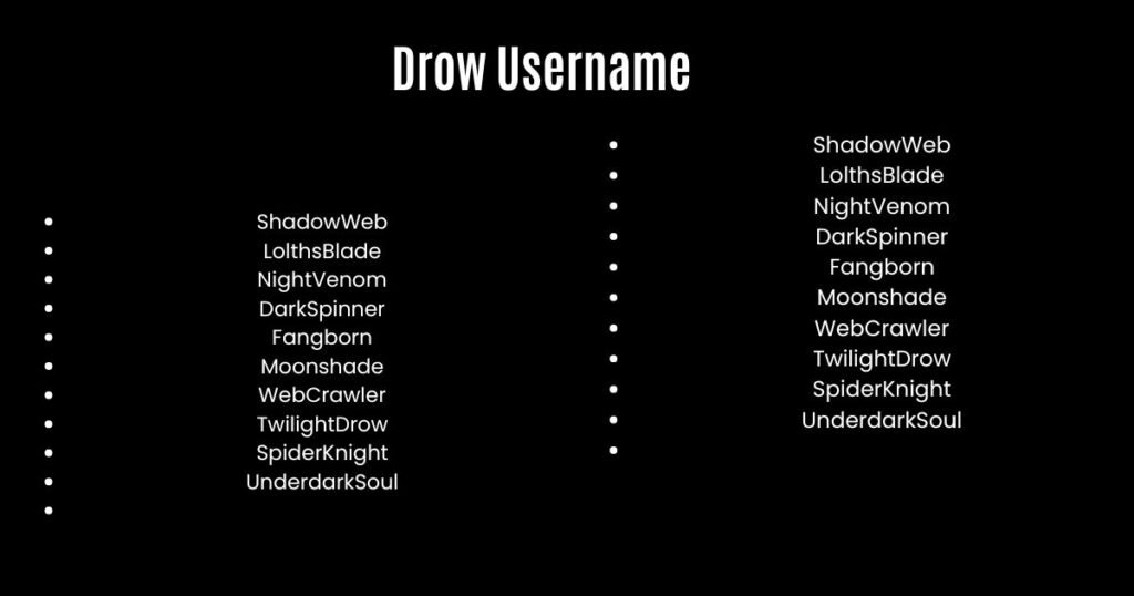 Drow Username