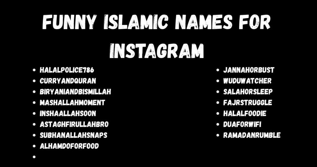 Funny Islamic Names For Instagram