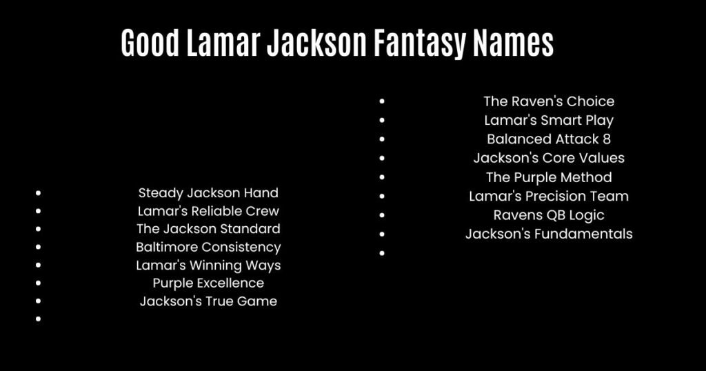 Good Lamar Jackson Fantasy Names
