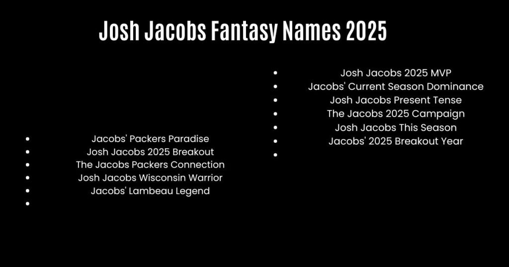 Josh Jacobs Fantasy Names 2025