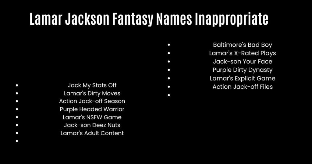 Lamar Jackson Fantasy Names Inappropriate