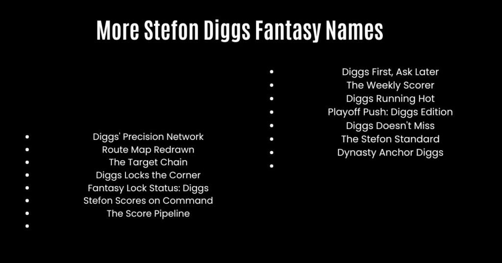 More Stefon Diggs Fantasy Names