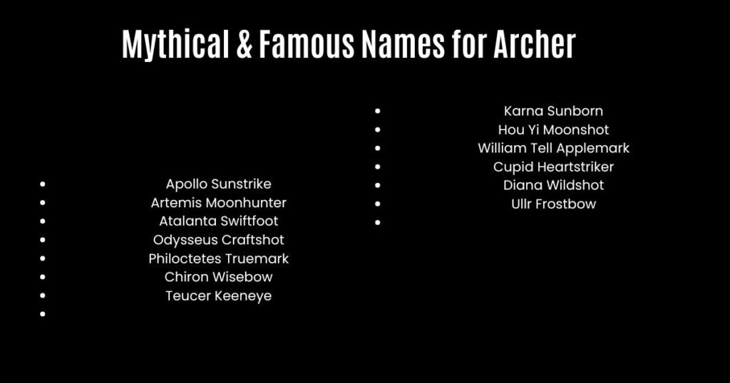 Mythical & Famous Names for Archer