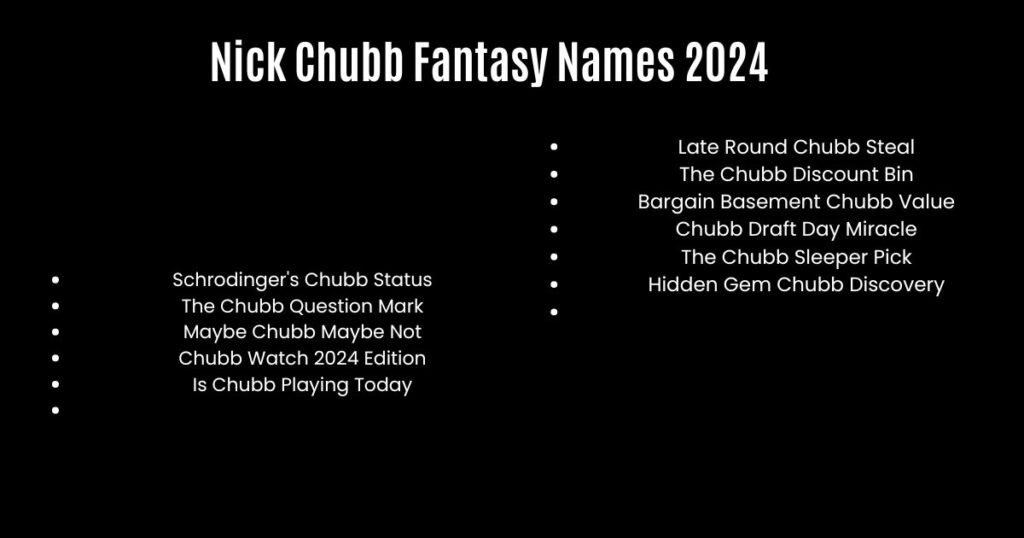 Nick Chubb Fantasy Names 2024