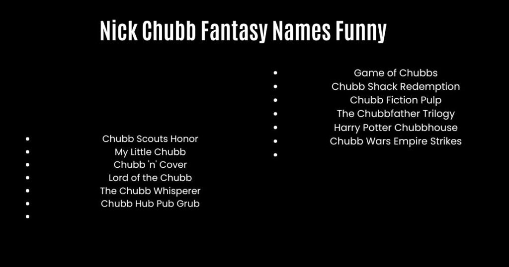 Nick Chubb Fantasy Names Funny