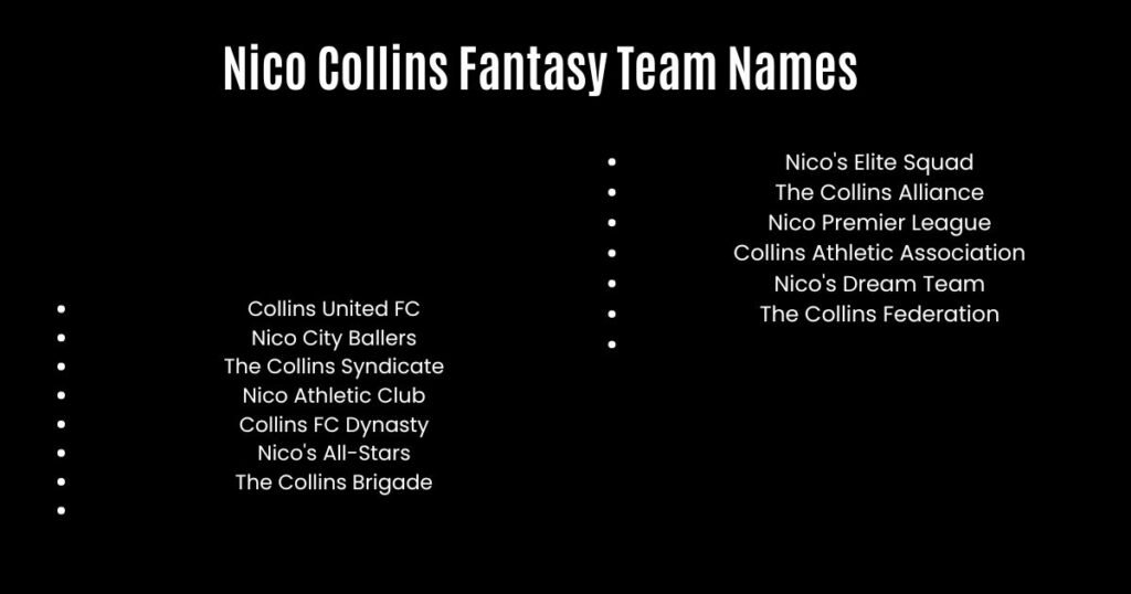 Nico Collins Fantasy Team Names