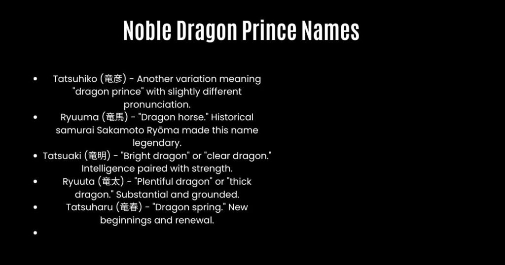 Noble Dragon Prince Names