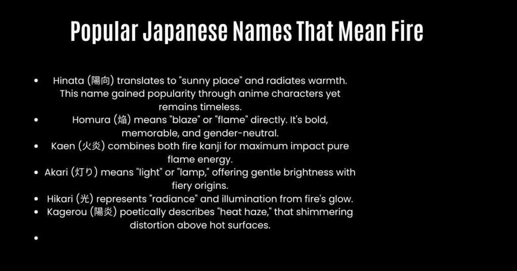 Popular Japanese Names That Mean Fire