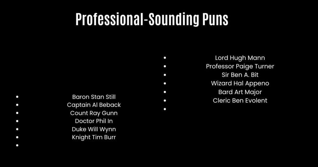 Professional-Sounding Puns