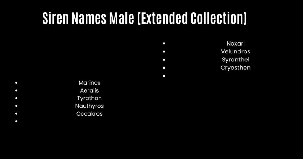 Siren Names Male (Extended Collection)
