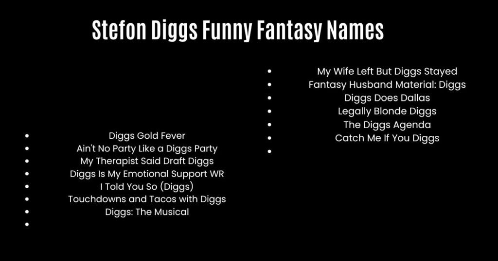 Stefon Diggs Funny Fantasy Names
