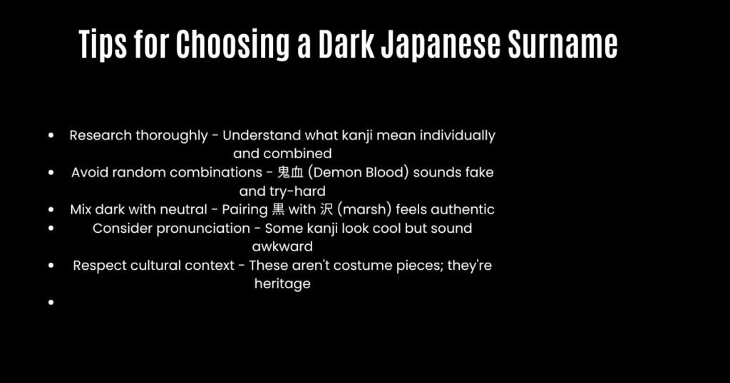 Tips for Choosing a Dark Japanese Surname