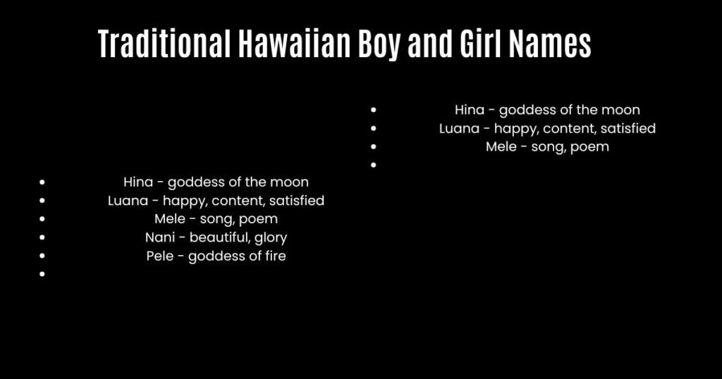 Traditional Hawaiian Boy and Girl Names