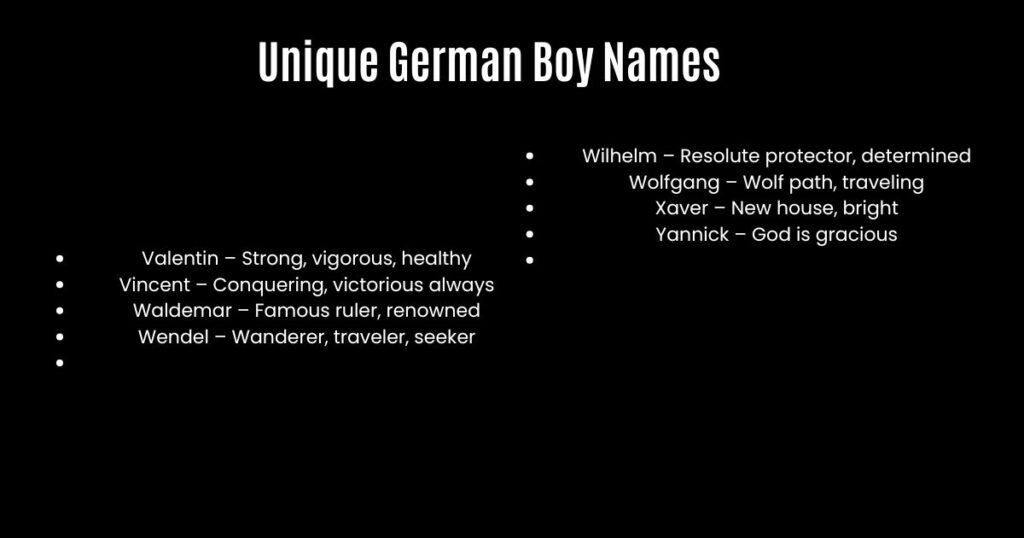 Unique German Boy Names