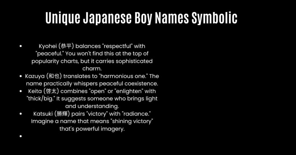 Unique Japanese Boy Names Symbolic