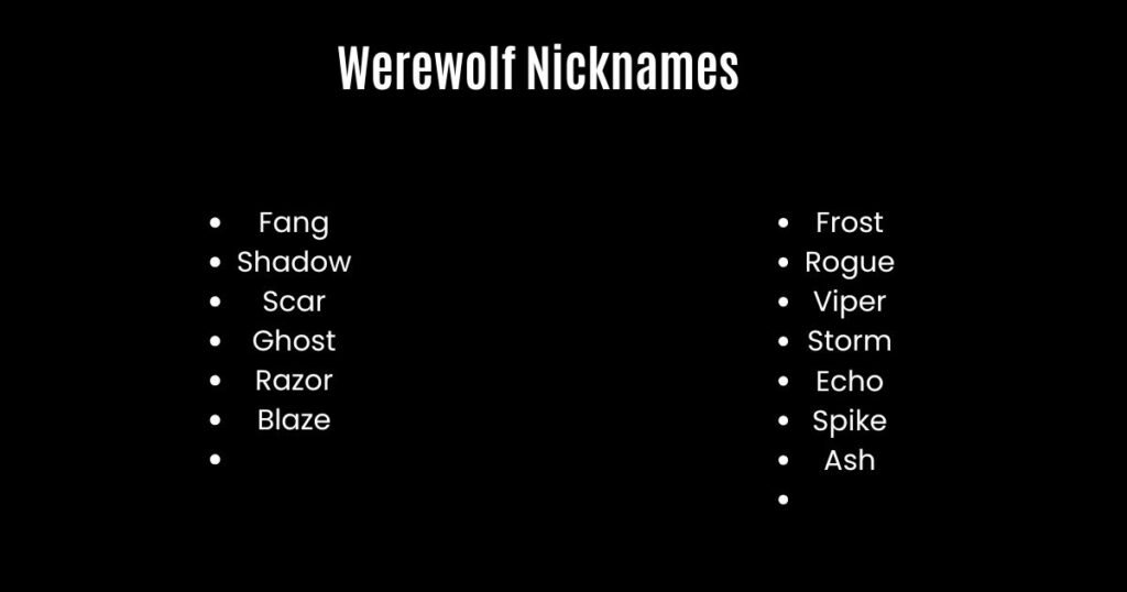 Werewolf Nicknames